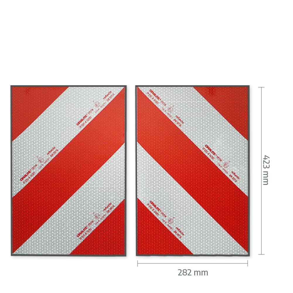 Reflecto 5921M Warnmarkierung 423 × 282 mm, Set aus zwei Zuschnitten mit Maßangaben