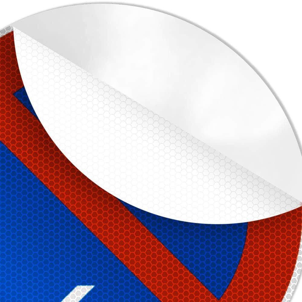 Detail: abziehbare Reflexfolie am Rand des Schilds „eingeschränktes Haltverbot“