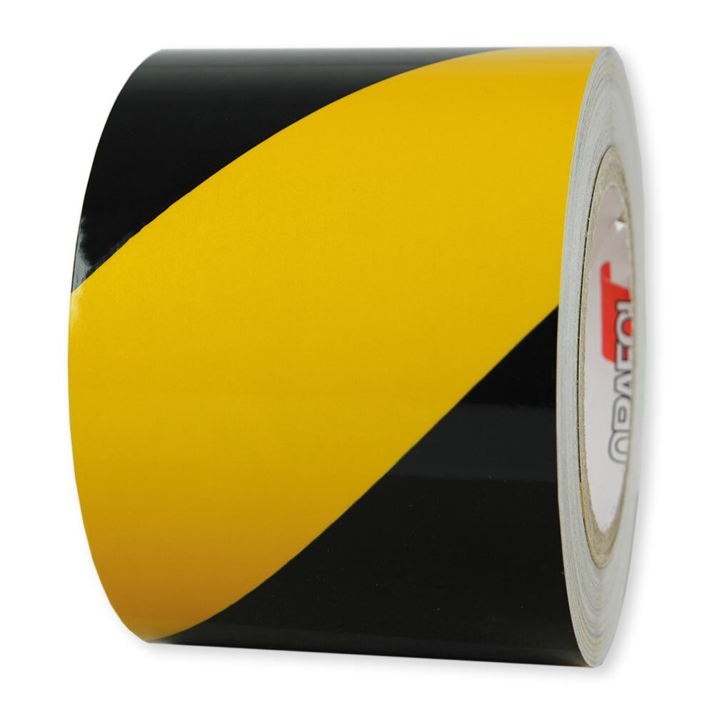 Einzelne Rolle Orafol ORALITE 5431 Industrie-Warnfolie schwarz-gelb, 100 mm, linksweisend