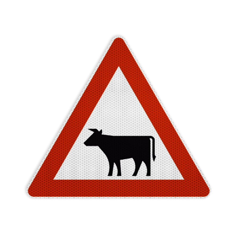 VZ 101-12 Viehtrieb, Aufstellung rechts VZ 101-12 Viehtrieb, Aufstellung rechts