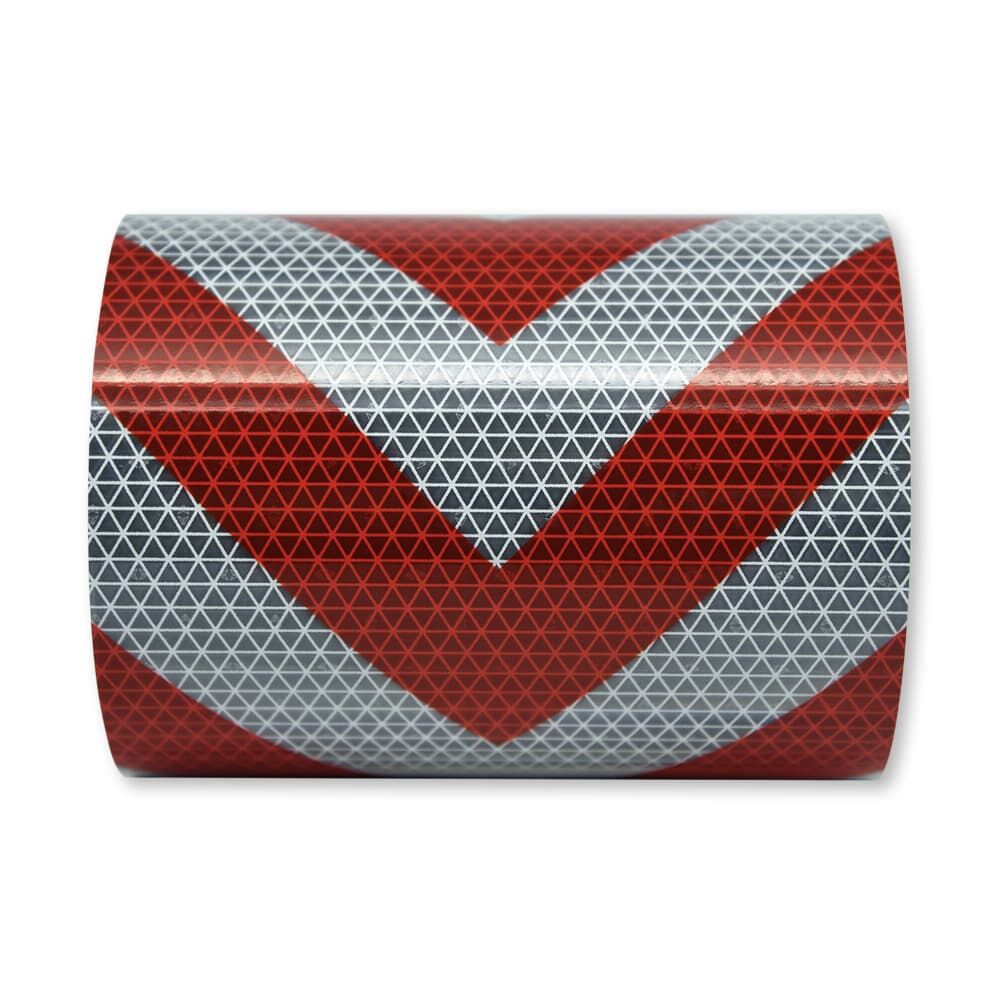 Rolle ORALITE 5931M Chevron-Warnmarkierung 150 mm, rot/weiß, Vorderansicht