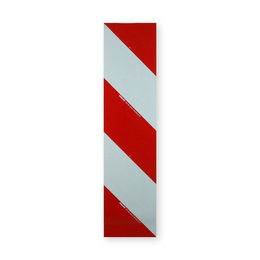 Einzelstreifen Orafol 5831 RA2 rot-weiß, rechtsweisender Diagonalverlauf
