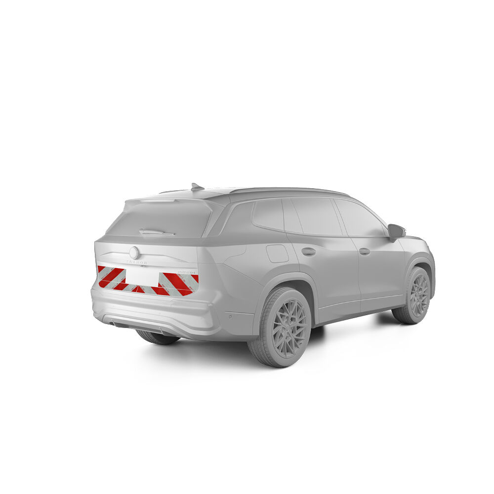 VW Tayron mit Heckwarnmarkierung, Baujahr 2025