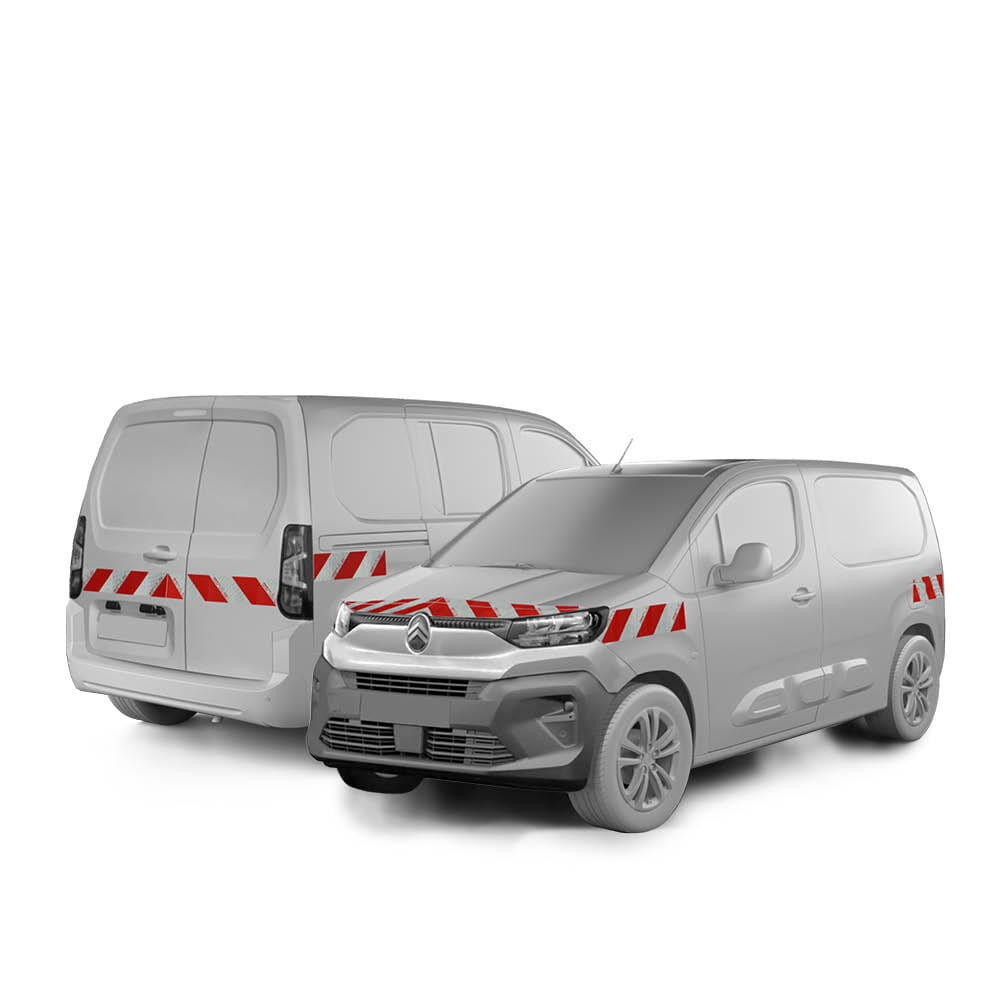 Citroen Berlingo in Variante L1 und Hecktür mit Komplettwarnmarkierungssatz, Baujahr 2024