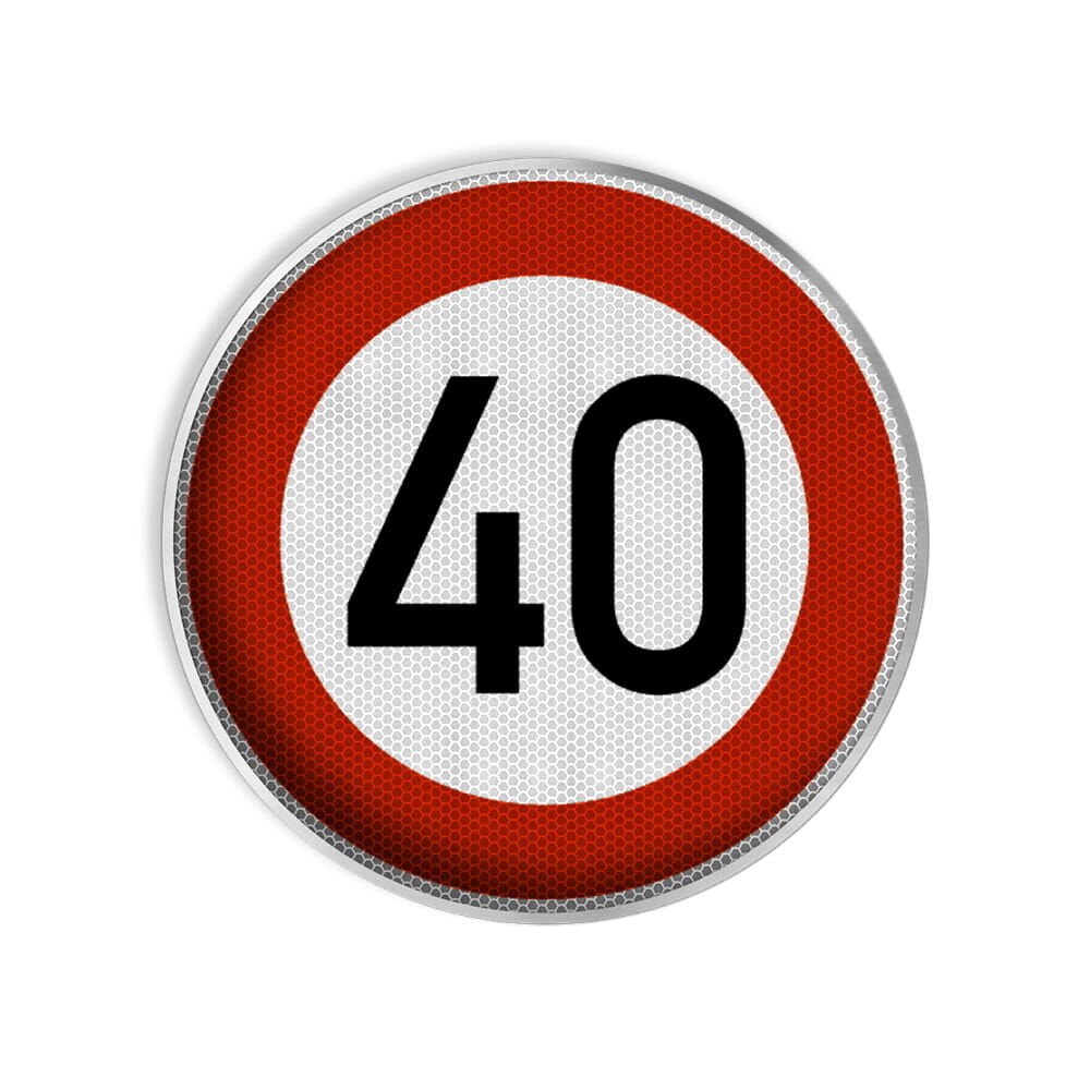 VZ 274-40 Zulässige Höchstgeschwindigkeit 40 km/h VZ 274-40 Zulässige Höchstgeschwindigkeit 40 km/h