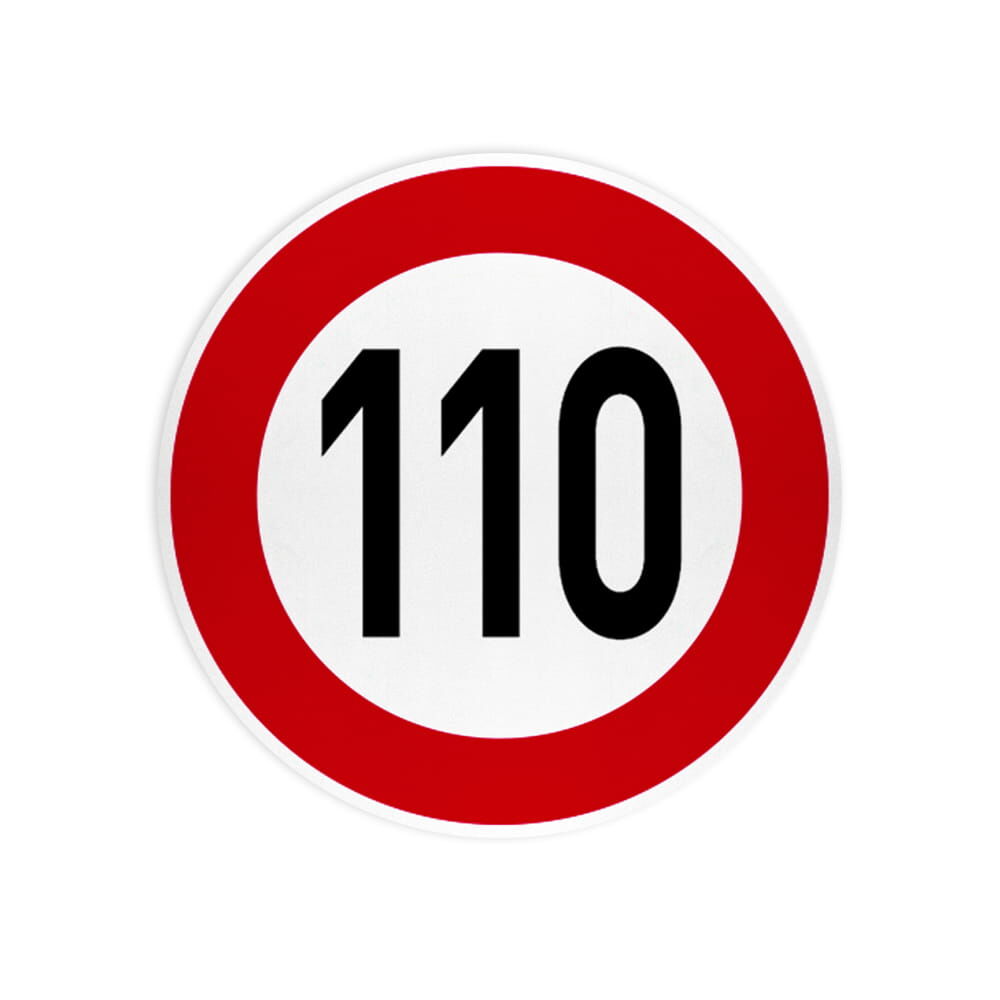 VZ 274-110 Zulässige Höchstgeschwindigkeit 110 km/h VZ 274-110 Zulässige Höchstgeschwindigkeit 110 km/h