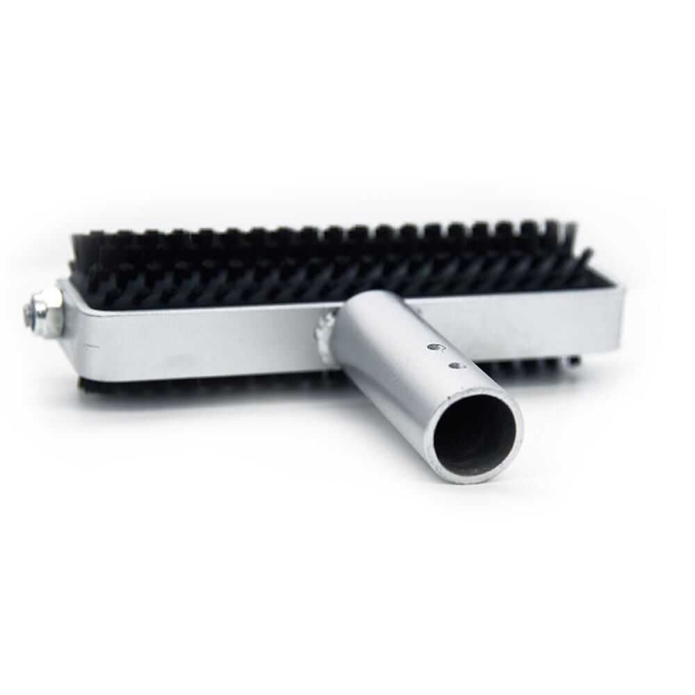 Handandruckrolle für Fahrbahnmarkierungen, Rückansicht mit Griffaufnahme