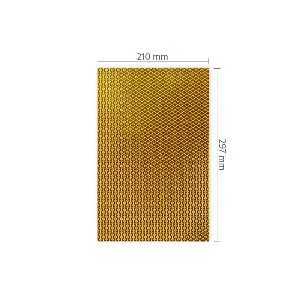 A4-Zuschnitt Orafol VC612 mit Maßangabe 210 × 297 mm