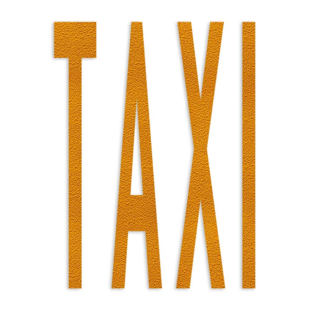 Selbstklebendes Fahrbahn-Piktogramm "TAXI" in gelb, Verkehrsklasse P6