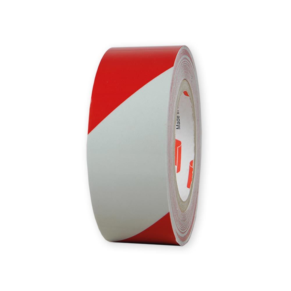 Einzelne Rolle Orafol ORALITE 5431 Industrie-Warnfolie rot-weiß diagonal, 50 mm, linksweisend