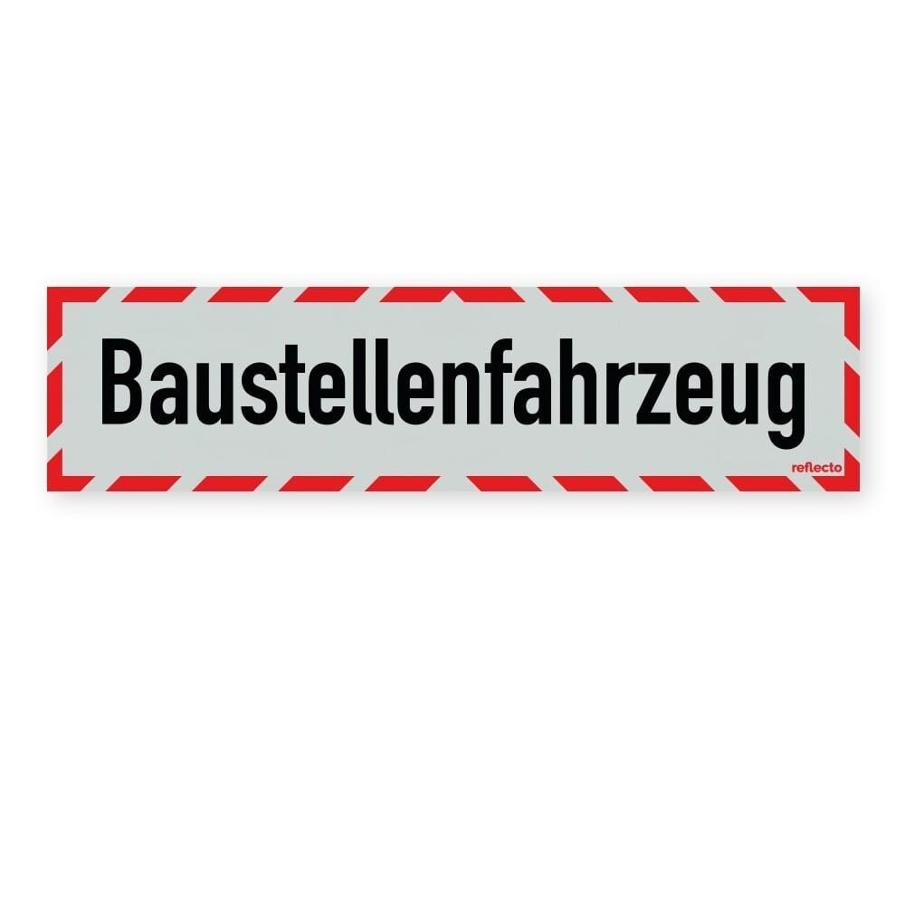 Reflecto Hinweisschild „Baustellenfahrzeug“, mit weiß-rotem Rahmen