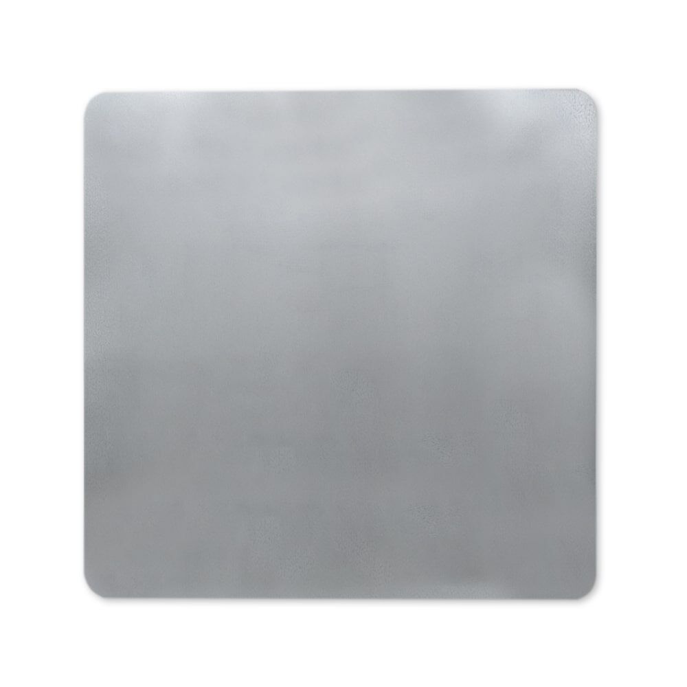 Rückseite der Warntafel Überlänge/Überbreite auf Stahlblech