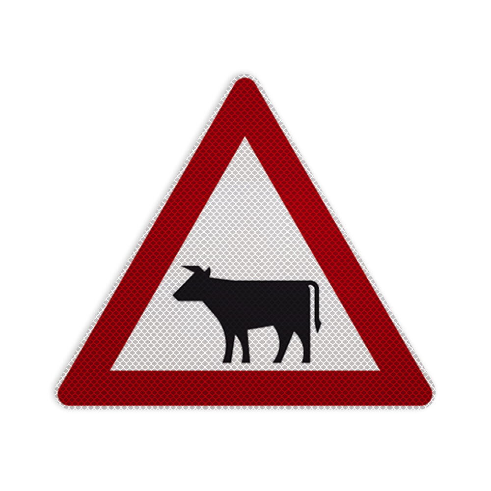 VZ 101-12 Viehtrieb, Aufstellung rechts VZ 101-12 Viehtrieb, Aufstellung rechts