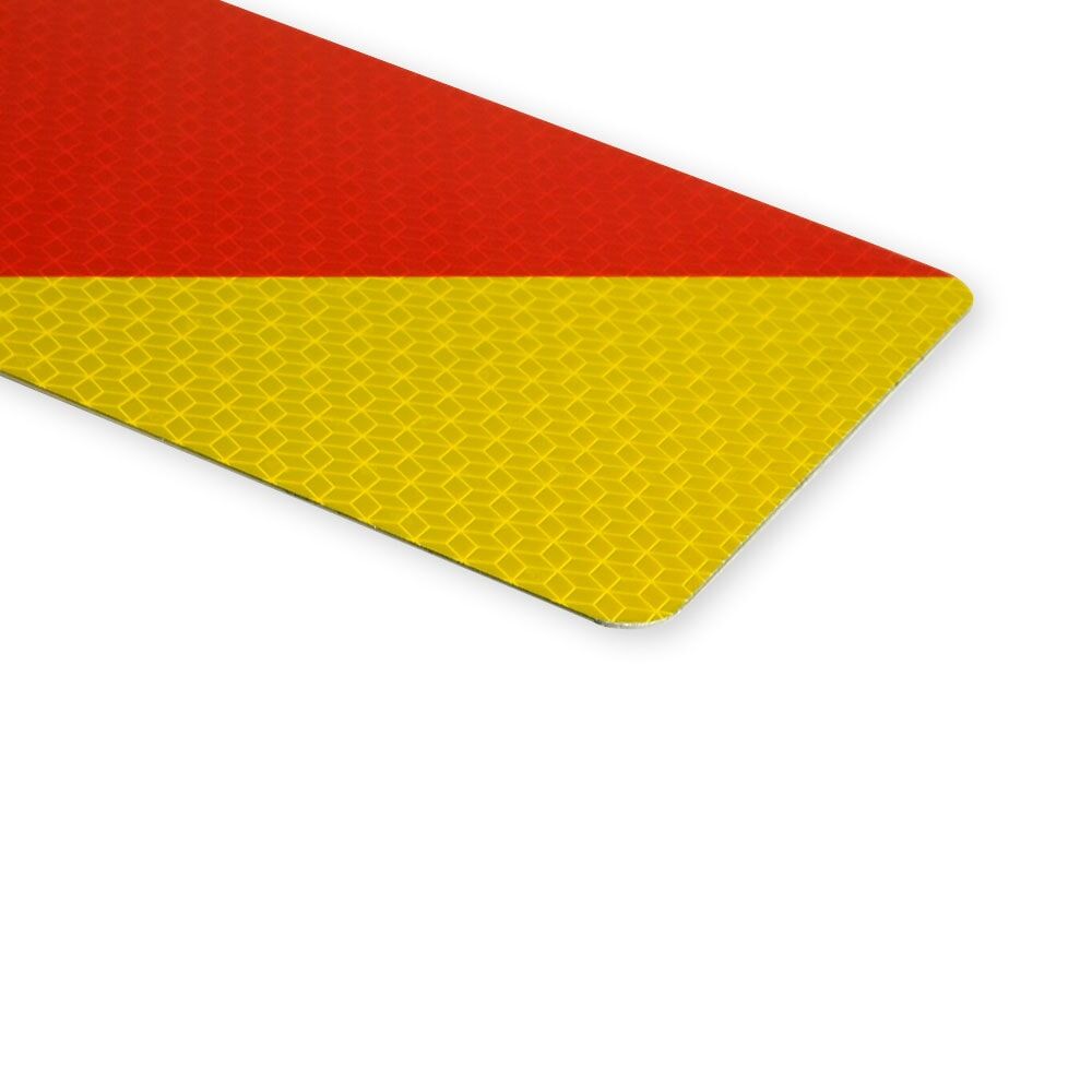 Viertelmarkierung ECE 70.01, gelb-rot reflektierend, auf Aluminium