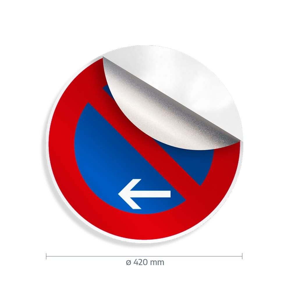 Eingeschränktes Haltverbot, Folie angehoben, Maßangabe Ø 420 mm