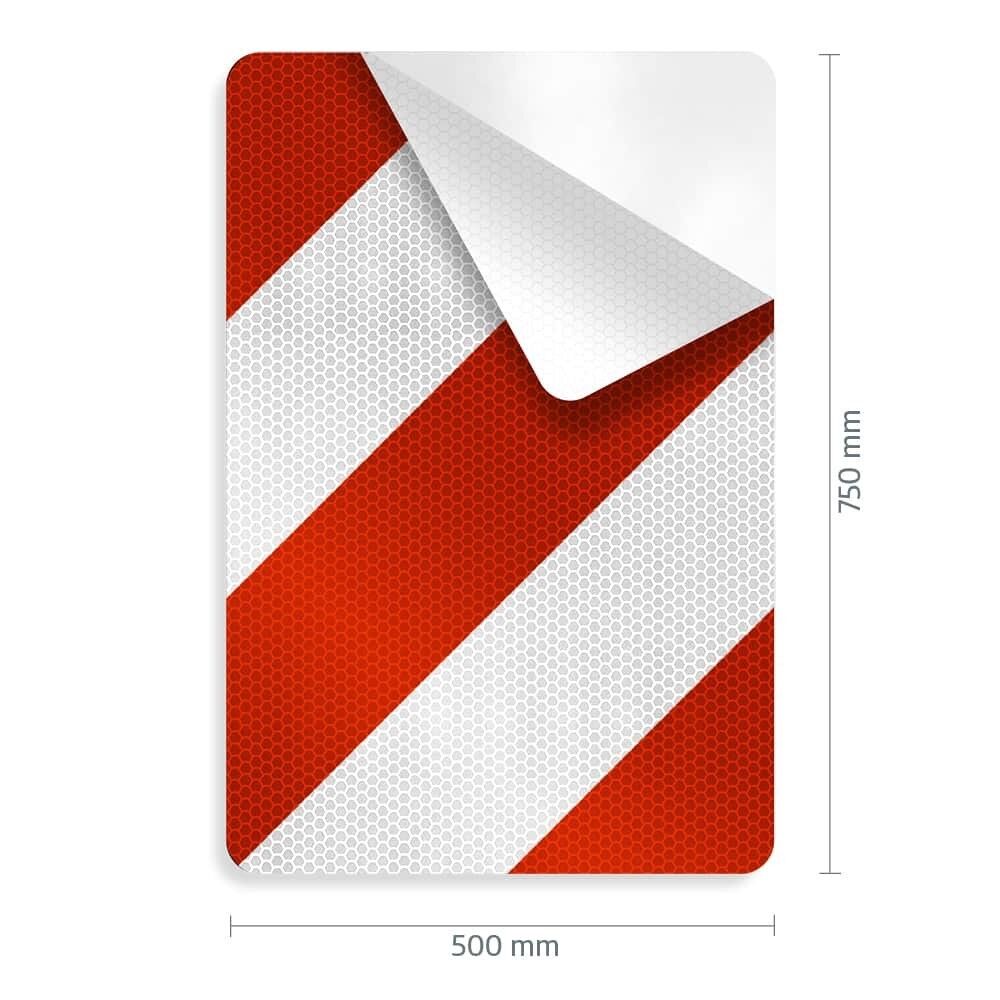 Leitplatte VZ 626-10 rechts mit Maßangabe 500 x 750 mm