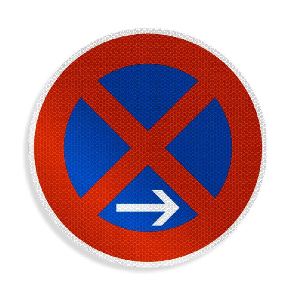 Absolutes Haltverbot mit Pfeil nach rechts, reflektierend