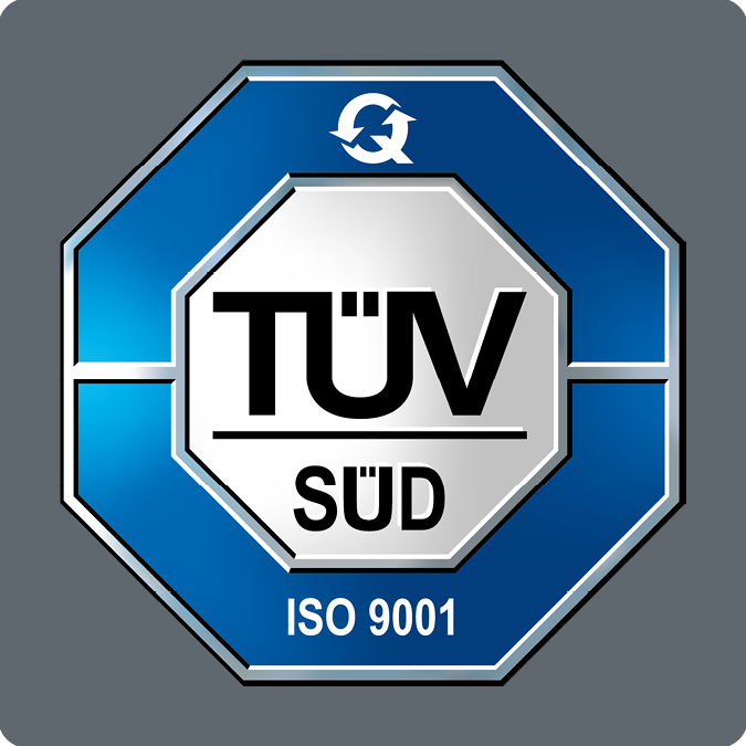Siegel: TÜV SÜD-geprüftes Qualitätsmanagementsystem nach ISO 9001