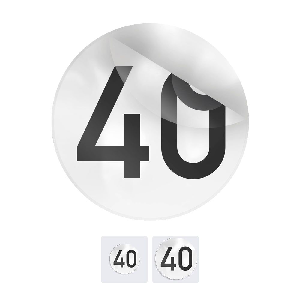 Bedrucktes Overlay Verkehrszeichen 40 km/h zur temporären Zusatzbeschilderung