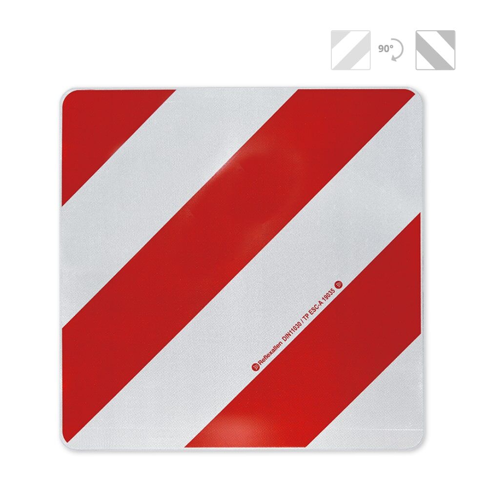 Warntafel Überlänge/Überbreite, rot-weiß, um 90 Grad drehbar