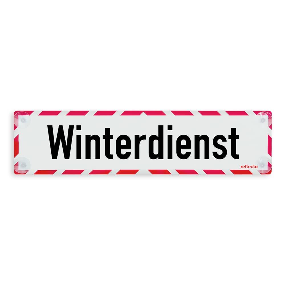 Reflecto Hinweisschild „Winterdienst“, mit Saugnäpfen zu einfachen Montage