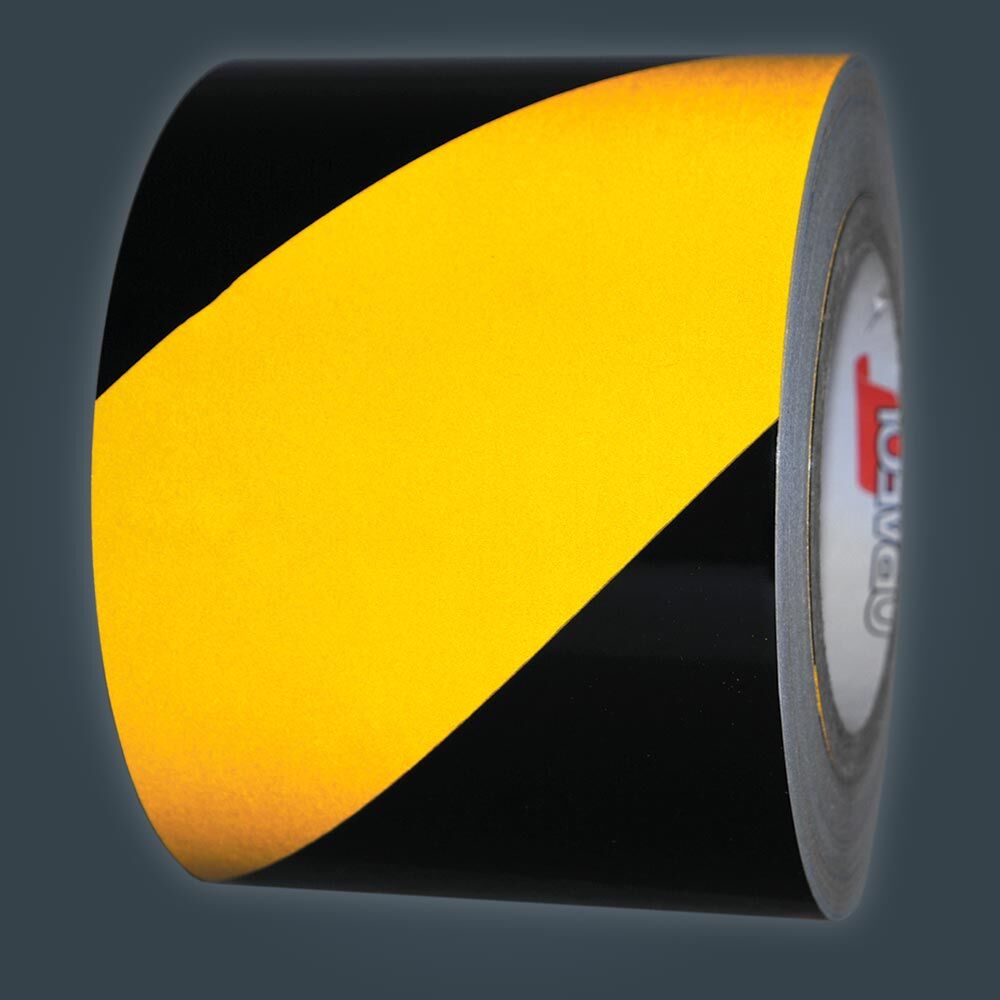 Rolle Orafol ORALITE 5431 Industrie-Warnfolie schwarz-gelb reflektierend, 100 mm, linksweisend