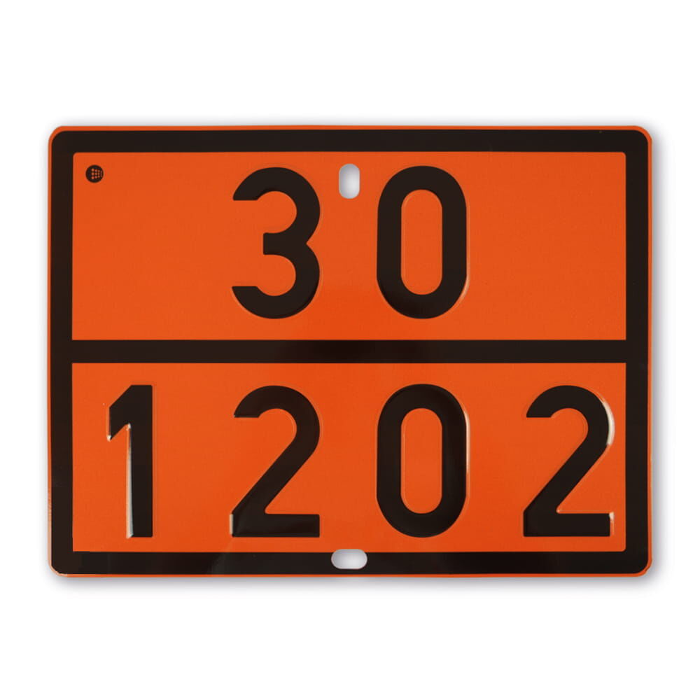 ADR Gefahrgutwarntafel 30 1202 Stahlblech starr