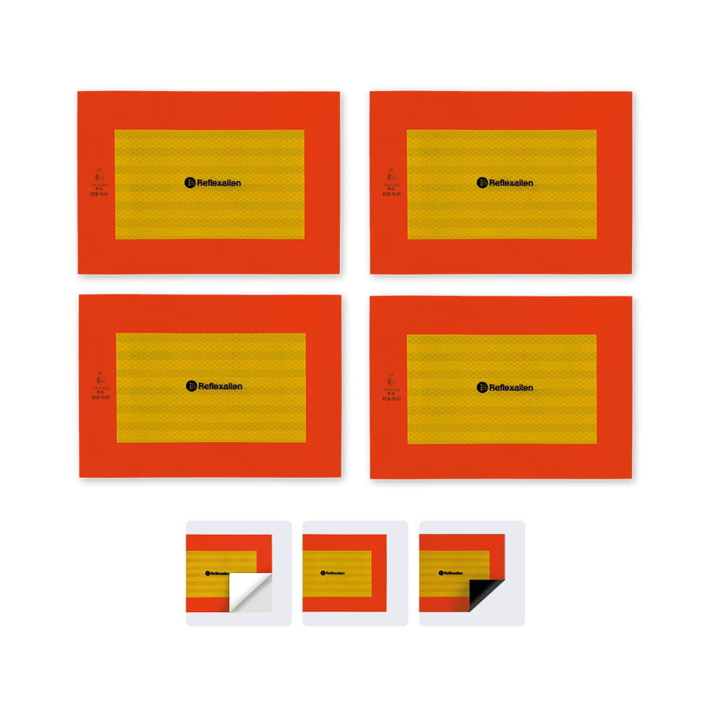 Reflexallen Heckwarntafel Viertelmarkierungen für Anhänger