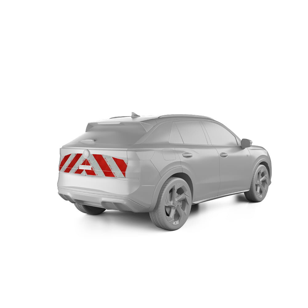 VW T-Roc mit Heckwarnmarkierung, Baujahr 2025