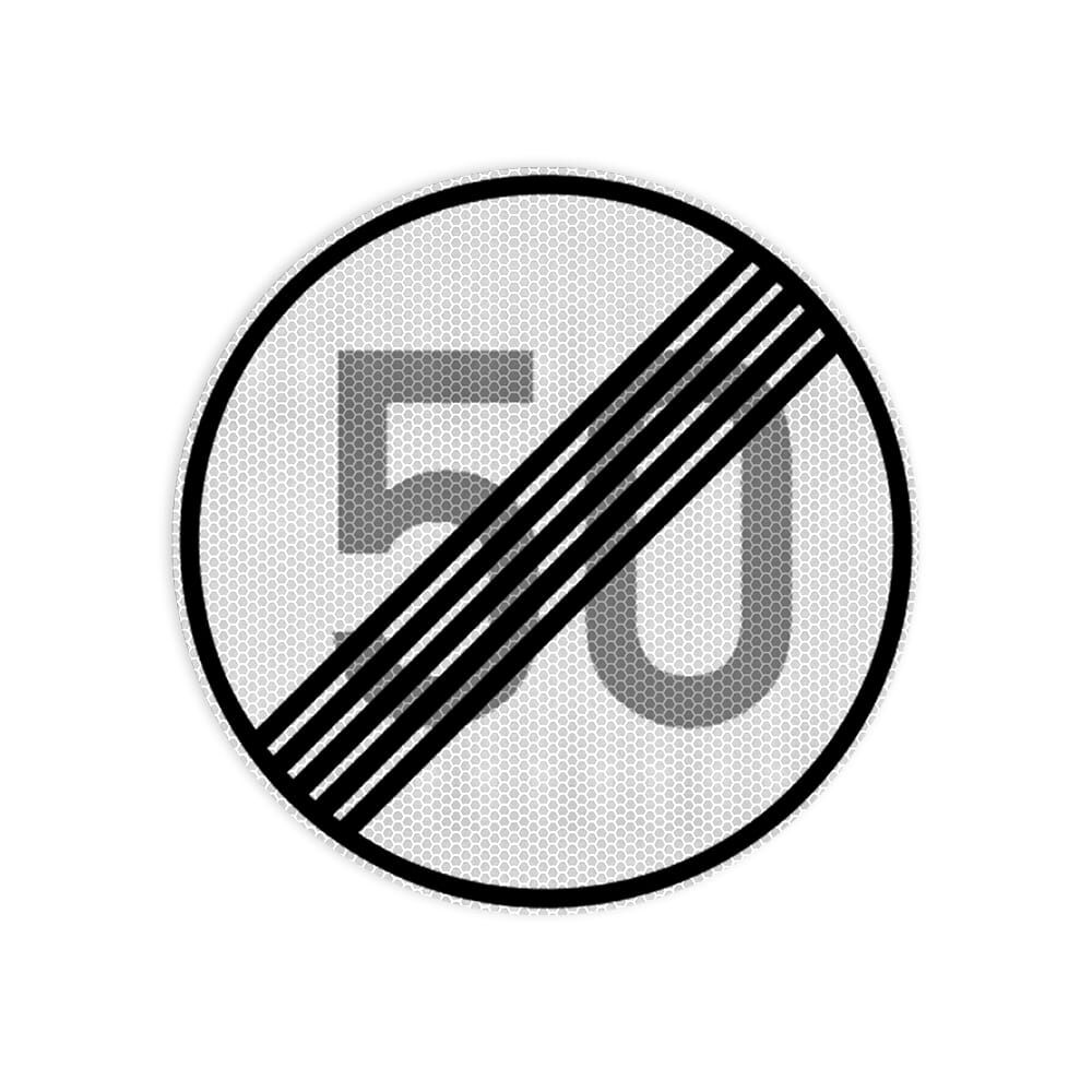 VZ 278-50 Ende der zulässigen Höchstgeschwindigkeit 50 km/h VZ 278-50 Ende der zulässigen Höchstgeschwindigkeit 50 km/h