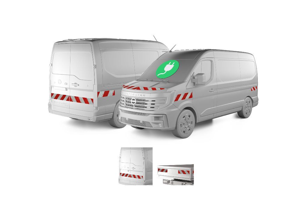 Nissan Interstar-e ab 2024 mit Variantenvorschau zwischen Hecktür- und Pritschenmodell