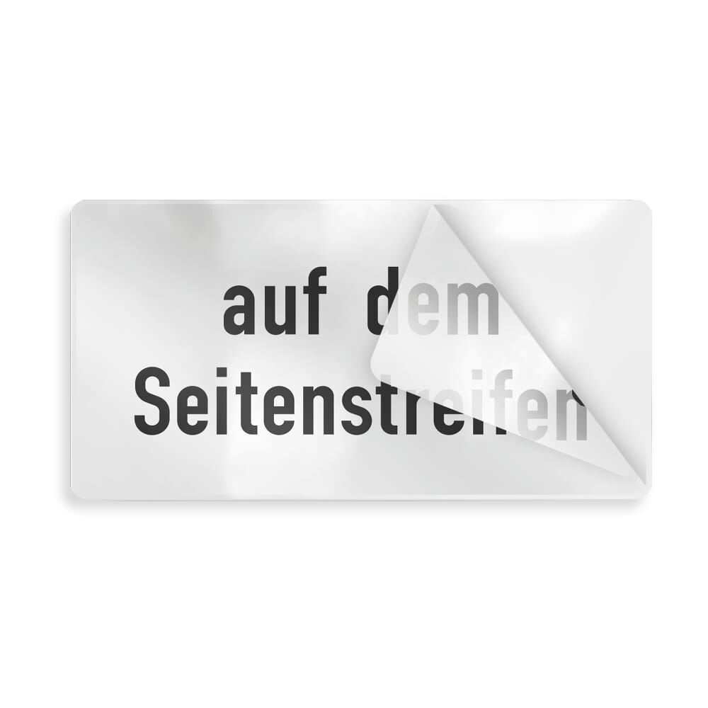 Transparente Overlayfolie mit Motiv, abziehbar zur temporären Beschilderung