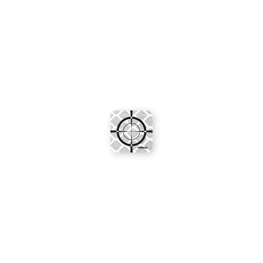 Reflektierende Zielmarke 20 x 20 mm in Weiß mit schwarzem Fadenkreuz, Vorderansicht