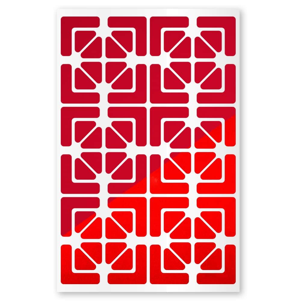 Reflexsticker Light Winkel in Rot auf Stickerbogen