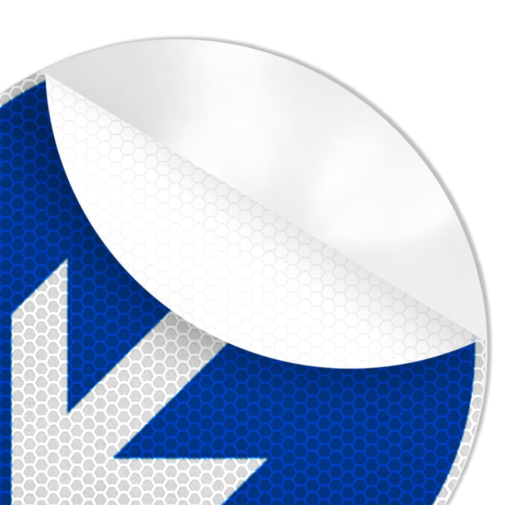 Detailansicht der abziehbaren Folie, Wabenstruktur klar erkennbar