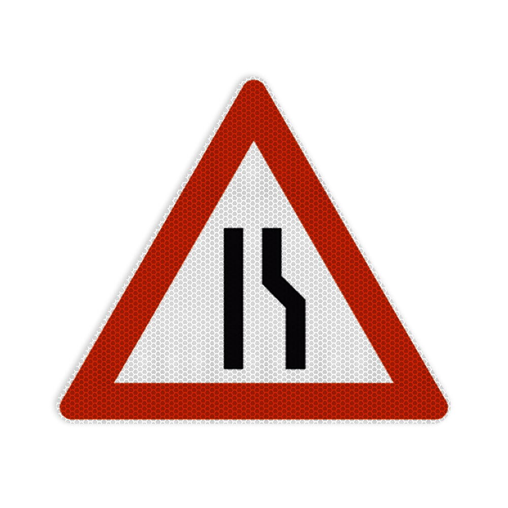 VZ 121-10 Verengte Fahrbahn, Verengung rechts RA 2 SL 630 mm 2 mm Alu