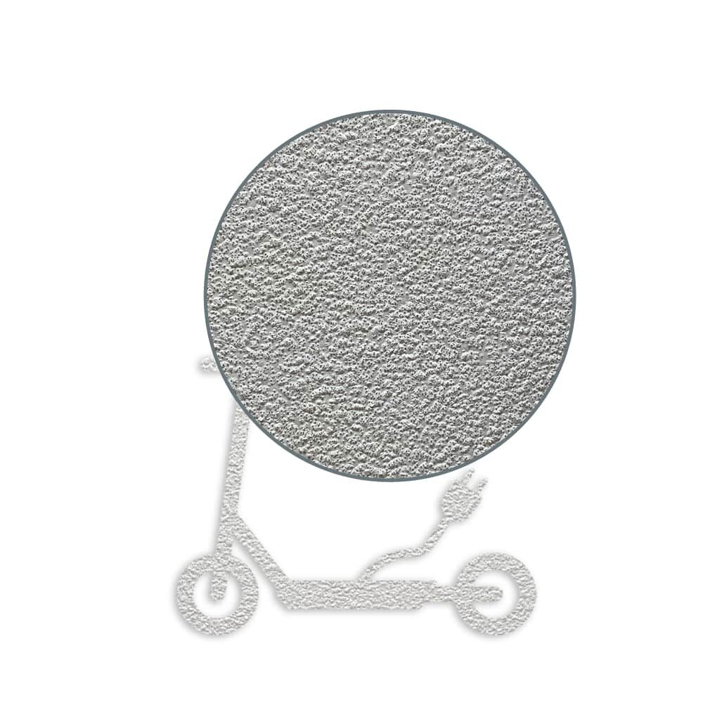 Detailansicht Oberfläche weißes E-Scooter-Piktogramm, rutschfest