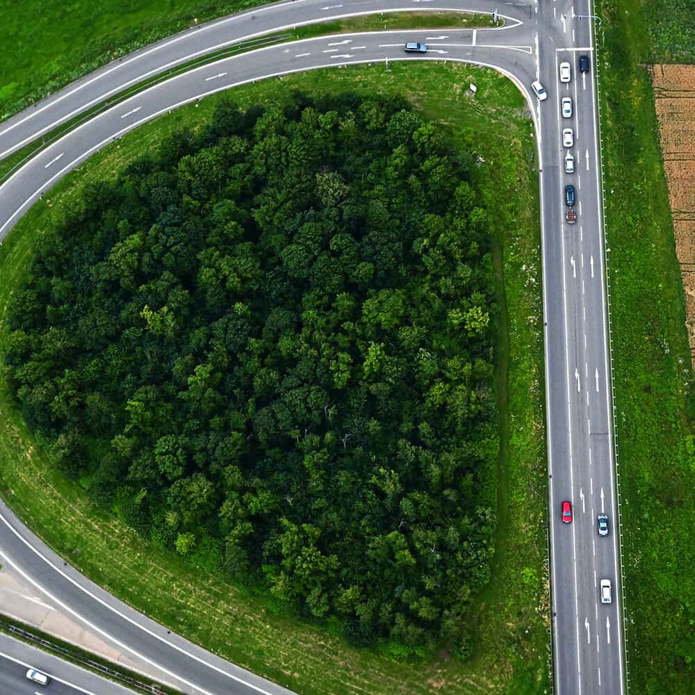 Anwendungsbild zeigt aufgebrachten Pfeil in realer Verkehrsszene