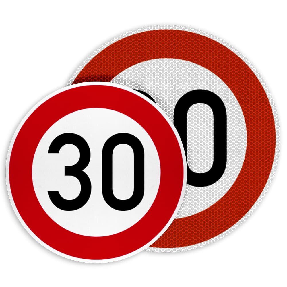 Tempo-30-Schild RA1- und RA2-Reflexausführung