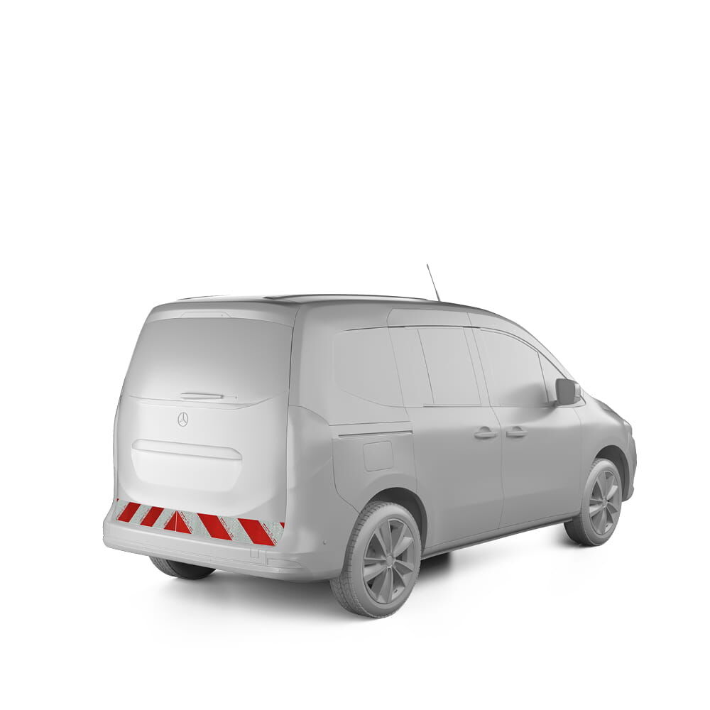 Mercedes Benz EQT W420 in Standardlänge mit Heckwarnmarkierung, Baujahr 2023