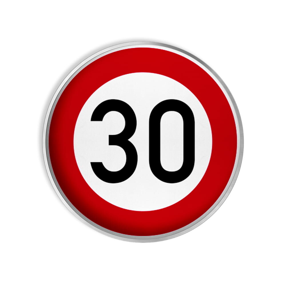 VZ 274-30 Zulässige Höchstgeschwindigkeit 30 km/h VZ 274-30 Zulässige Höchstgeschwindigkeit 30 km/h