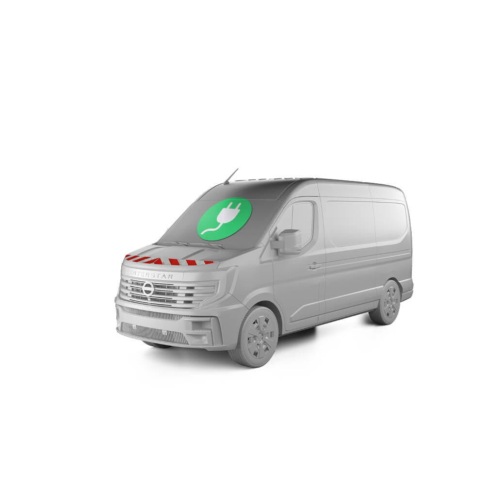 Nissan Interstar-e Warnmarkierung ab 11-2024 Hecktür Frontmarkierung
