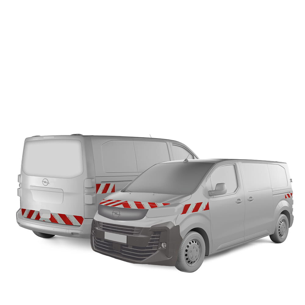 Opel Vivaro L2/L3 Warnmarkierung ab 01-2024 Heckklappe Komplettsatz