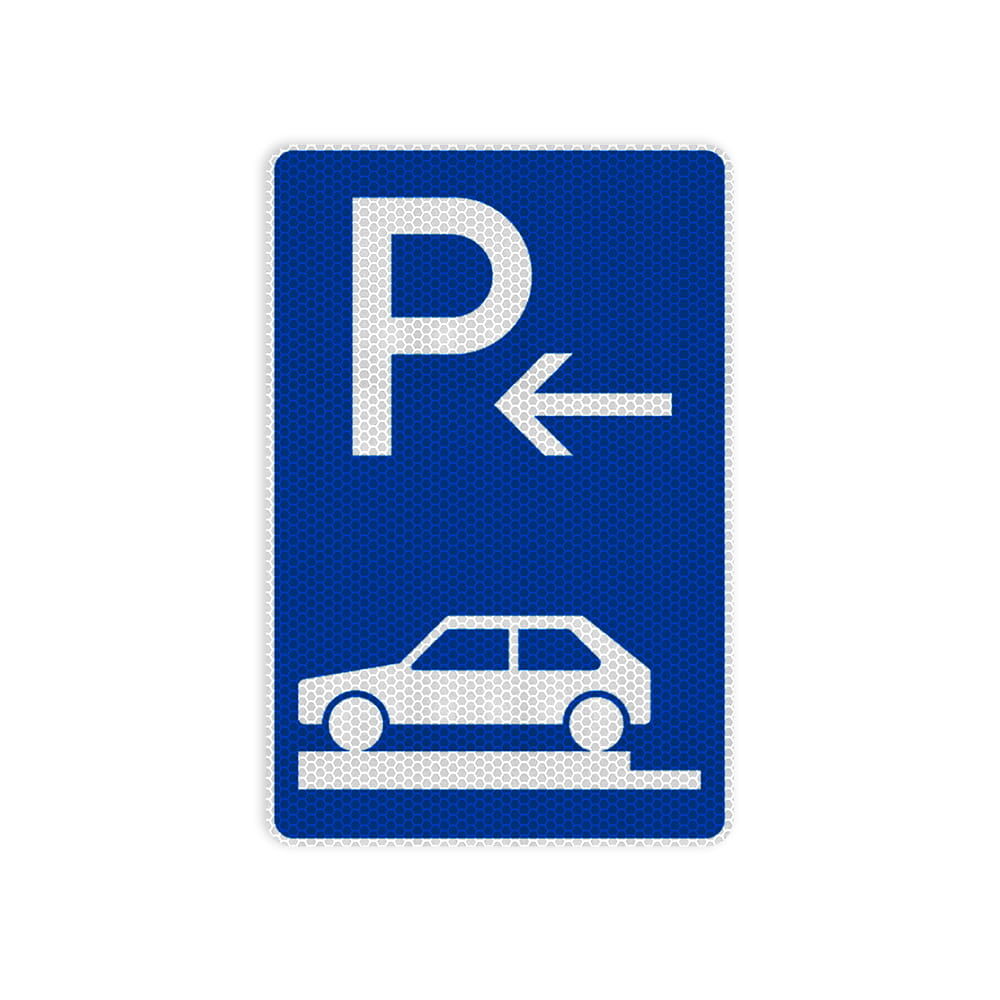 VZ 315-82 Parken auf Gehwegen, ganz quer zur Fahrtrichtung links, Ende RA 2 630 x 420 mm 3 mm Dibond