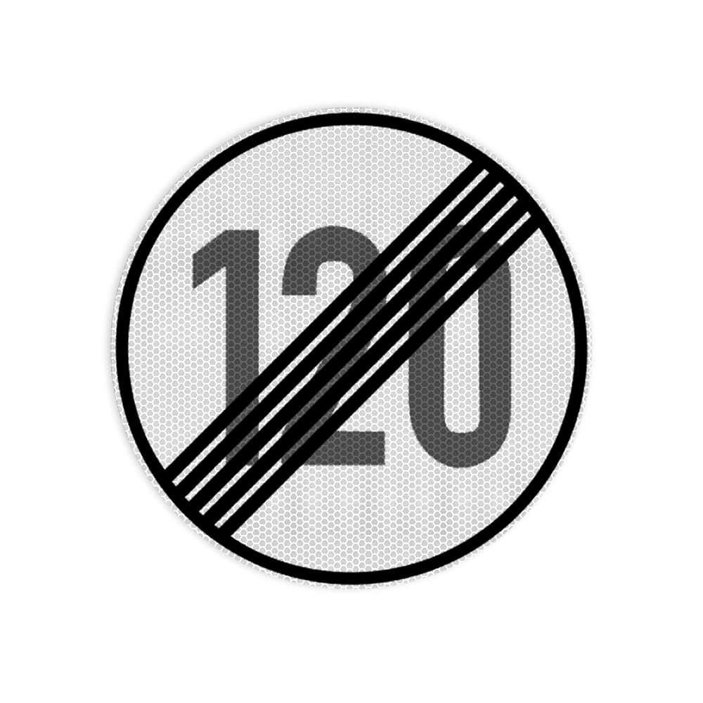 VZ 278-120 Ende der zulässigen Höchstgeschwindigkeit 120 km/ VZ 278-120 Ende der zulässigen Höchstgeschwindigkeit 120 km/