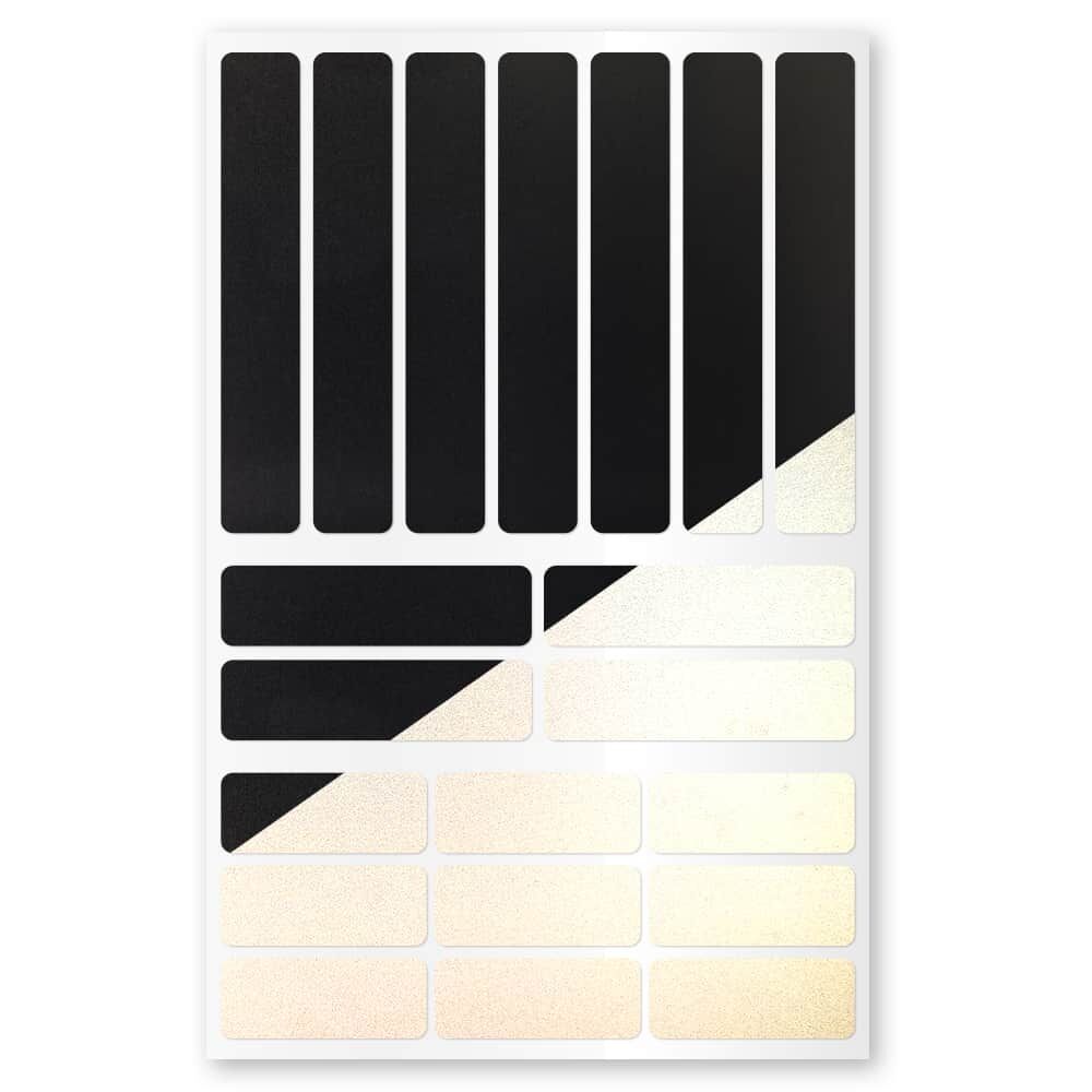 Reflexsticker Light Streifenmix in Schwarz auf Stickerbogen