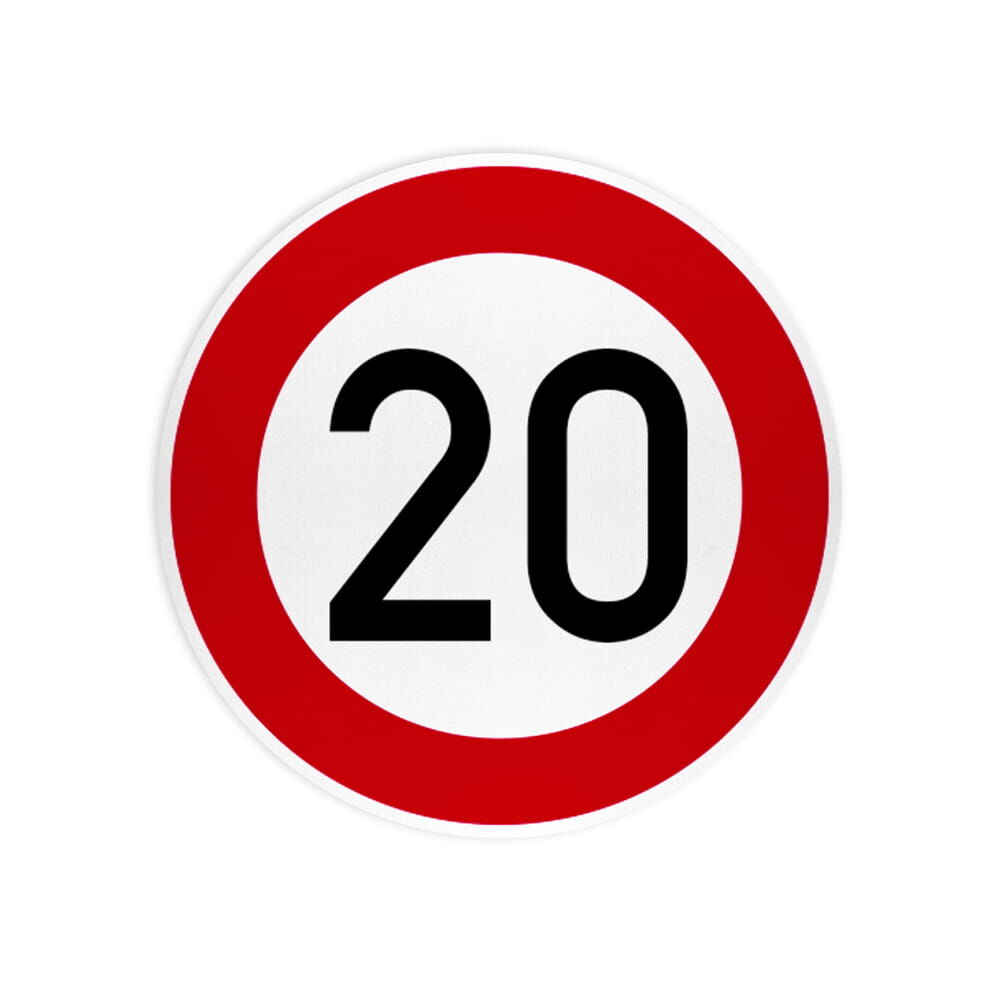 VZ 274-20 Zulässige Höchstgeschwindigkeit 20 km/h VZ 274-20 Zulässige Höchstgeschwindigkeit 20 km/h