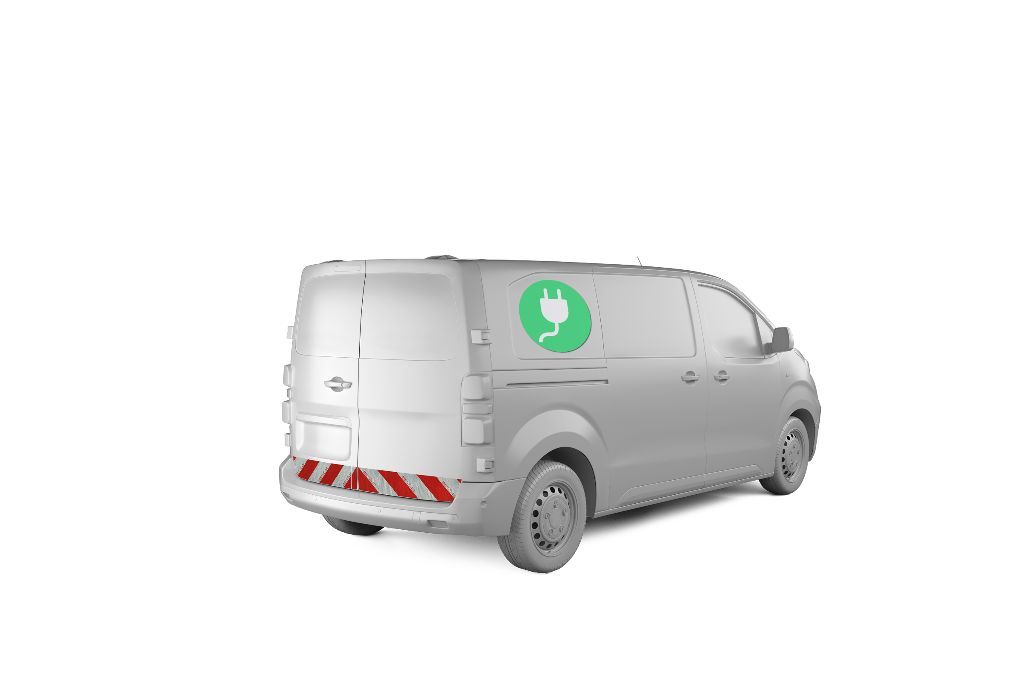 Toyota Proace Electric Duty mit Heckmarkierung, Baujahr 2024