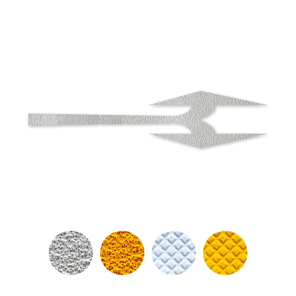 Selbstklebender Pfeil "Doppelpfeil", erhältlich in weiß und gelb, Verkehrsklasse P6 oder P7