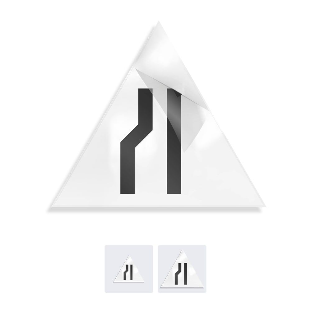 Transparentes Overlay einseitig verengte Fahrbahn links